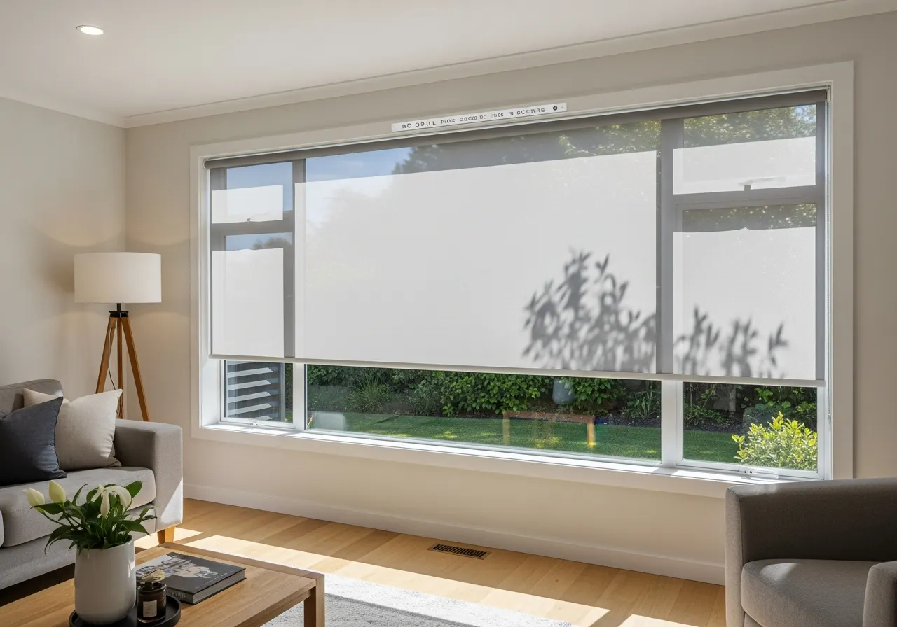 No Drill Sunscreen Roller Blinds