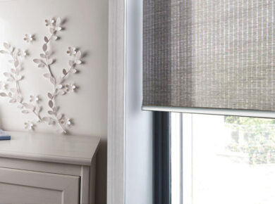 Roller blind on a window