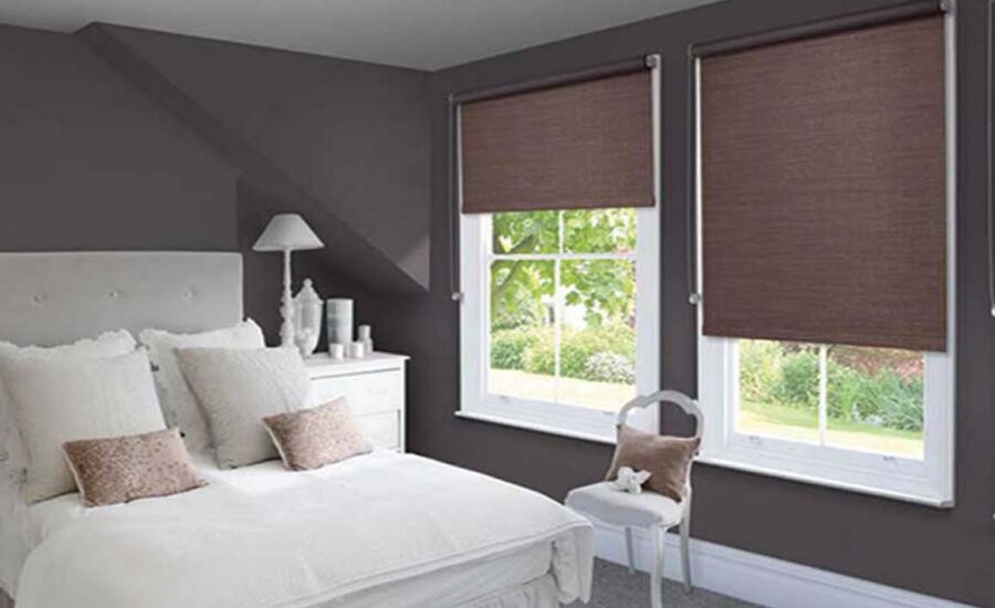 blackout roller blinds in bedroom window